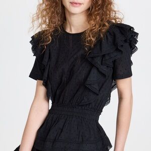 LoveShackFancy Black Natasha Dress